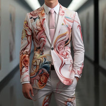 Load image into Gallery viewer, Men's Casual Digital Printing Exquisite Rose Flower Suit