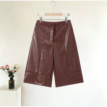 Load image into Gallery viewer, Street Women's Cropped Leather Jacket Skirt Set Stand Collar Zipper Coats Pleated Mini Skirts 2026 Spring Lady Fashion Suit