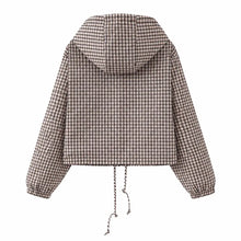 Load image into Gallery viewer, Jackets & Coats Women's Autumn 2026 New Plaid Hooded Fashion Loose Elegant Young Women Jacket Chic Autumn Holiday Street Jackets