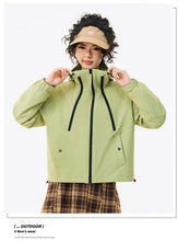 Load image into Gallery viewer, Women's Casual Hooded Raglan Sleeves Double Zipper Jacket