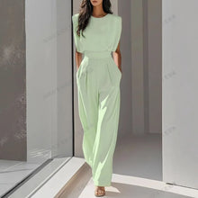Load image into Gallery viewer, Elegant High Waisted Solid Color Waistband Pocket Office Capable Jumpsuit