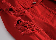 Load image into Gallery viewer, Men's Long-sleeve Orange Denim Jackets