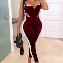 Cargar imagen en el visor de la galería, Sleeveless Cut Out Bodysuit & High Waist Stretchy Pants,