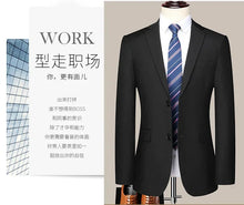 Load image into Gallery viewer, Suit (Blazer+Pants) Men's Fashion Business Outdoor Gentleman Trend Solid Color Casual Slim-fit Wedding Host Gentleman Suit S-6XL
