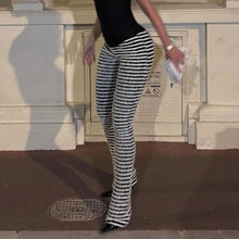 Lade das Bild in den Galerie-Viewer, Striped Women High Waist Leggings