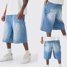 Load image into Gallery viewer, Men's Strecth Knee Length Washed Shorts