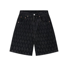Load image into Gallery viewer, Ummer Men’s Denim Shorts Combine Classic and Fashionable Tattered Designs Straight Fit Loose Black Jeans Y2K High Street Shorts