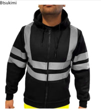 Cargar imagen en el visor de la galería, Chaquetas con capucha y tiras reflectantes para hombre