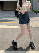 Load image into Gallery viewer, High Waist Denim Women Loose Slimming Hip Covering Skirt Shorts