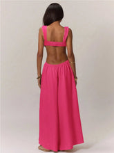 Load image into Gallery viewer, Hollow Out Slim Solid Color Sleeveless Casual Elegant Temperament Simple Jumpsuit