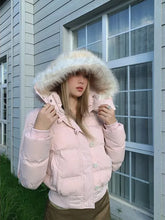 Load image into Gallery viewer, Women Single Breasted Hooded Cotton Parkas Jacket