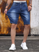 Load image into Gallery viewer, Men's Shorts Strecth Washed Vintage Distressed Pockets Button Basics Shorts