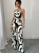 Load image into Gallery viewer, Halter Neck Casual Pants Geometric Print Jumpsuit Party Outfits For Women