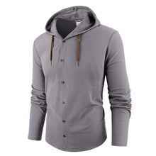 Load image into Gallery viewer, Men's Hooded Long Sleeve Solid Color Shirts