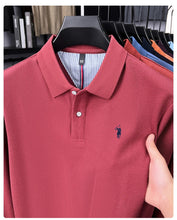 Load image into Gallery viewer, High end brand 100% cotton long sleeve polo shirt fashion luxury pony embroidery business casual comfort new Paul men's T-shirt