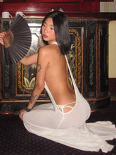 Lade das Bild in den Galerie-Viewer, Kliou Sexy Long Sleeveless Side Hollow Dress
