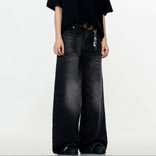 Load image into Gallery viewer, IEFB Simple Men's Denim Trousers Solid Color Washing American Style Casual Pants Straight Leg Baggy Male Jeans Spring 9W667