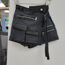 Load image into Gallery viewer, New Women's Denim Shorts Irregular Multiple Pockets Design Summer Short Jeans Y2k Streetwear High Waist Wide Leg Shorts Skirts