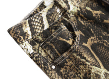 Load image into Gallery viewer, Printed Snakeskin Pencil Pants Slim Fit Colored Stretch Mid Waist Washed Jeans