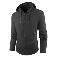 Load image into Gallery viewer, Men's Hooded Long Sleeve Solid Color Shirts