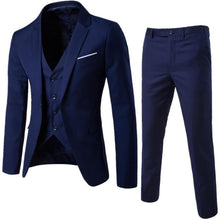 Load image into Gallery viewer, Men Blazers 3 Pieces Slim Fit Turn down Collar Vest Pants Jackets Suit