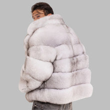 Load image into Gallery viewer, Real Fur Coat Men Natural Fox Fur Coats Turndown Collar Luxury Winter Men's Coat High Quality Warm Blue Fox