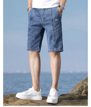 Load image into Gallery viewer, Men's Shorts Summer Thin Stretch Versatile Casual Denim Shorts Cotton Breathable Straight Short Jeans Classic Male Clothing