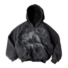 Load image into Gallery viewer, American Y2K New Hip Hop Trend Zipper Hoodie Women Street Casual Loose Joker Vintage Sweatshirt Unisex Fleece Padded Warm Hoodie