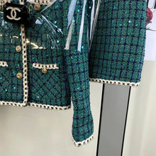 Lade das Bild in den Galerie-Viewer, Women Elegant Vintage Tweed Fragrant Top And Skirt Two Piece