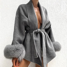 Load image into Gallery viewer, Luxury Mixed Color Faux Fur Long Sleeves Jacket