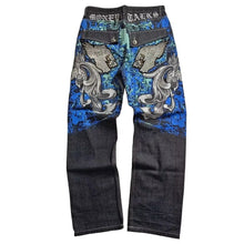 Lade das Bild in den Galerie-Viewer, American Street Fashion Trend Gothic Print Loose Jeans Men Harajuku Y2K New Hip Hop Joker Oversized Wide-leg Pants Unisex Jeans
