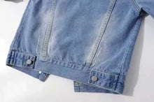 Load image into Gallery viewer, Three Quarter Sleeves Jean Jacket for Woman