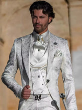 Load image into Gallery viewer, Jacquard Men's Suit 3 Piece Suit Groom Party Tuxedo Wedding Men's Formal Jacket Pants Vest Slim Fit Custom Suit Male