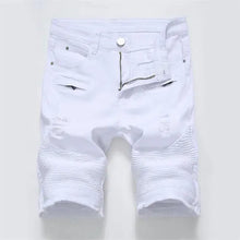 Load image into Gallery viewer, 2026 Summer Men's Red Rose Embroidered Jeans Shorts, Fashion Casual Shorts Black Blue White Men Torn and Frayed Denim Shorts