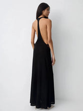 Lade das Bild in den Galerie-Viewer, Kliou Sexy Long Sleeveless Side Hollow Dress