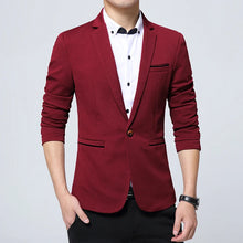 Load image into Gallery viewer, Mens Sport Coat Casual Blazer One Button Business Suit Jacket Formal Dress Suit Coat Slim Fit Suit Jackets Spring Autumn