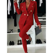 Load image into Gallery viewer, Two Piece Sets Woman Outfit 2025 Spring Solid Color Versatile Temperament Blazer Coat & Fashiona Casual Pocket Design Pants Set