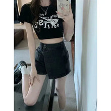 Load image into Gallery viewer, High Waist Denim Women Loose Slimming Hip Covering Skirt Shorts