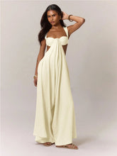 Load image into Gallery viewer, Hollow Out Slim Solid Color Sleeveless Casual Elegant Temperament Simple Jumpsuit