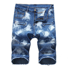 Load image into Gallery viewer, 2026 Summer Men's Red Rose Embroidered Jeans Shorts, Fashion Casual Shorts Black Blue White Men Torn and Frayed Denim Shorts