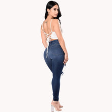 Lade das Bild in den Galerie-Viewer, High Waist Ripped Jeans for Women Skinny Black