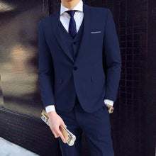 Load image into Gallery viewer, Men Blazers 3 Pieces Slim Fit Turn down Collar Vest Pants Jackets Suit