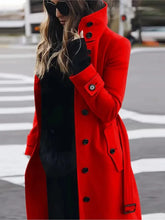 Load image into Gallery viewer, Womens Single Breasted Turn-down Collar Wool Coat