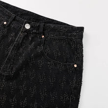 Load image into Gallery viewer, Ummer Men’s Denim Shorts Combine Classic and Fashionable Tattered Designs Straight Fit Loose Black Jeans Y2K High Street Shorts
