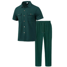 Load image into Gallery viewer, Men's Summer Fashion Comfortable Casual Sports Two-Piece Suit Workwear Shirt And Pants Set Short Sleeve Shirt