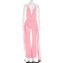 Load image into Gallery viewer, Sexy Chiffon Women Backless Halter Sleeveless V Neck Jumpsuit
