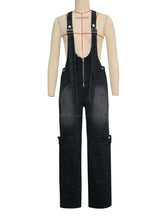 Lade das Bild in den Galerie-Viewer, Denim Overall Zip Up Jumpsuit