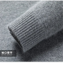 Load image into Gallery viewer, Men's Mock Neck 100% Pure Woolen Sweaters Autumn Winter Warm Cashmere Sweater Solid Knitted Pullovers for Men Slim Knitwear Tops