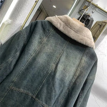 Lade das Bild in den Galerie-Viewer, Women's Lamb Fur Inner Parka Loose Top Trendy Jacket