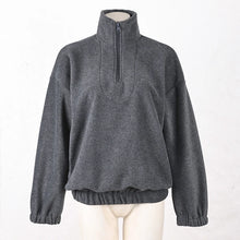 Load image into Gallery viewer, Original Fall Winter Lamb Fleece Hoodie Women Casual Loose Thick Zipper Long Sleeve Lapel Pullover Top Lady Hoodies Streetwear